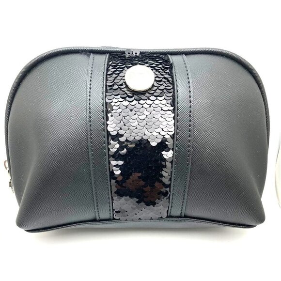 Dabney Lee Black Sequin Makeup Cosmetic Bag EUC - Picture 1 of 5